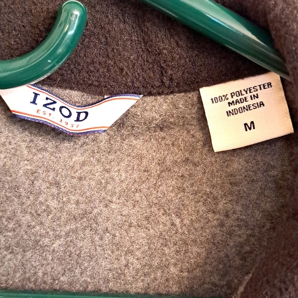 Izod Fleece Vest Gray With Black Trim UNISEX Medium - Picture 2 of 11